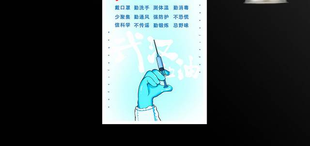 预防感染战胜肺炎病毒武汉加油海报