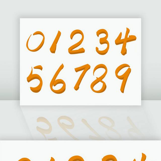 阿拉伯数字黄色立体字