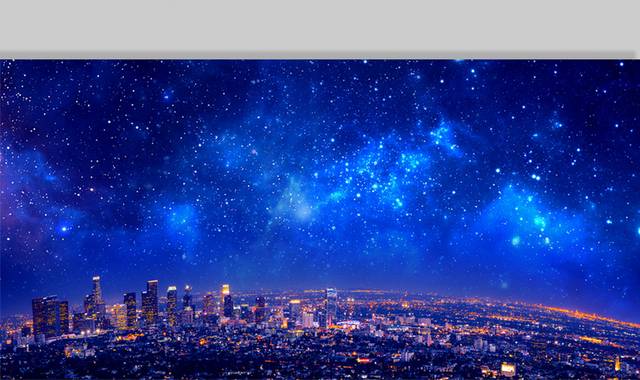 蓝色科技商务夜景星空背景