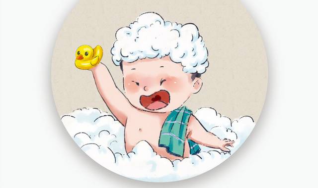 洗泡泡浴的可爱孩子61儿童节素材