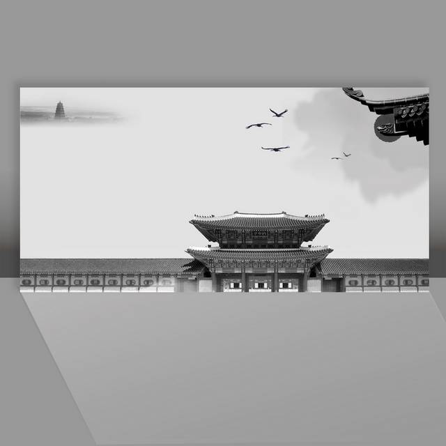 中国风古典屋檐建筑图片