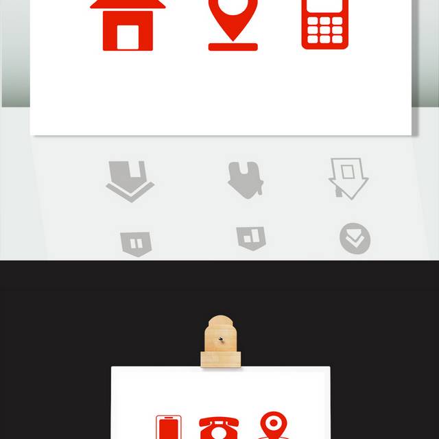 红色电话定位icon图标
