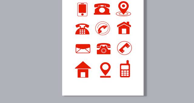 红色电话定位icon图标