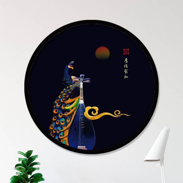 中式古典孔雀装饰画