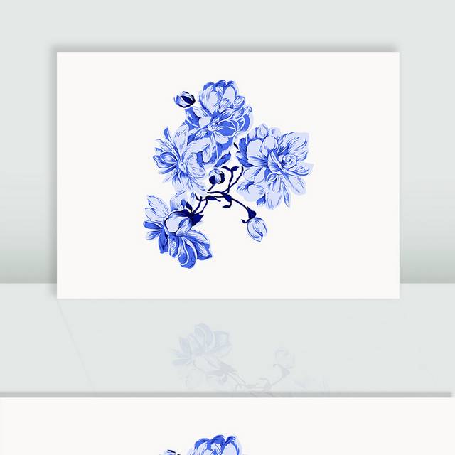 手绘青花瓷花卉图片