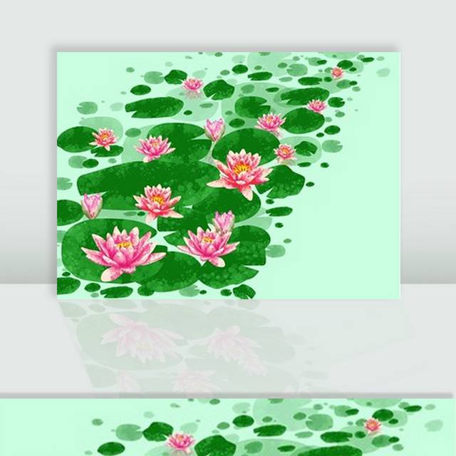 手绘水彩睡莲设计元素