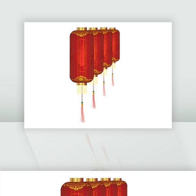 春节大红灯笼矢量素材
