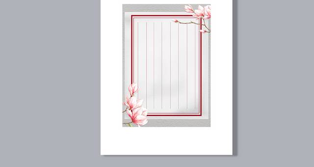 中国风传统花卉信纸