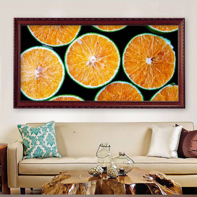 橙汁水果装饰画模板