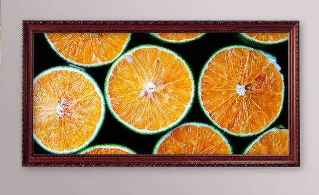 橙汁水果装饰画模板