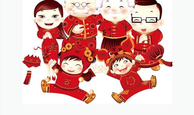 传统节日春节拜年娃娃素材