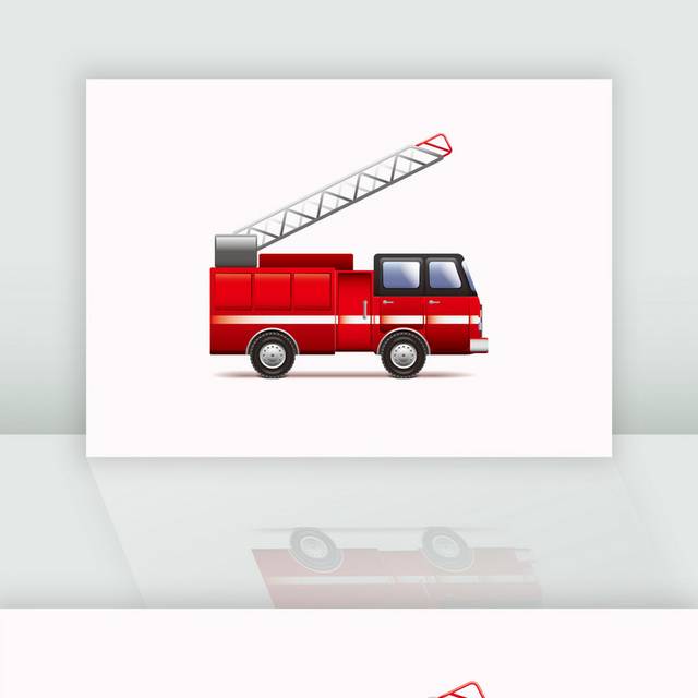 卡通消防车设计素材