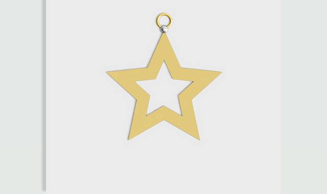金色五角星装饰小元素挂件