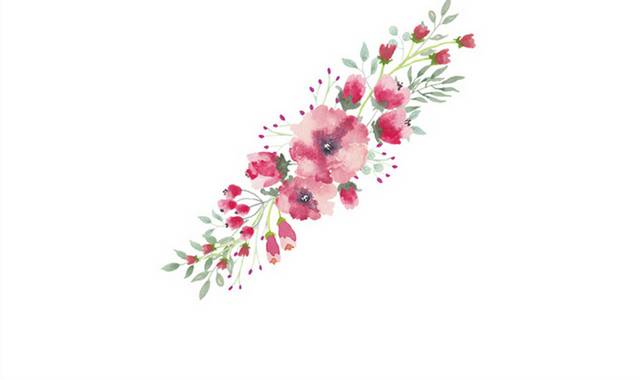 粉色花朵卡通装饰素材