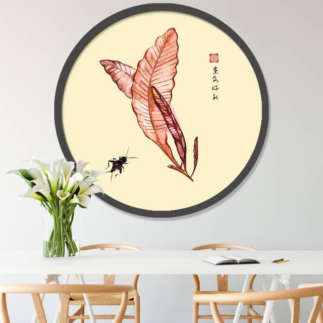 中式叶子装饰画挂画