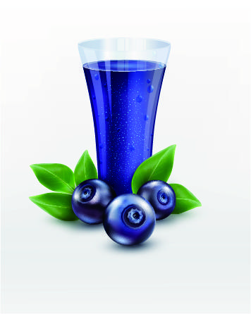 矢量蓝莓汁