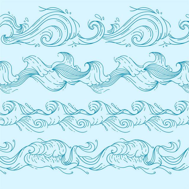 卡通海浪