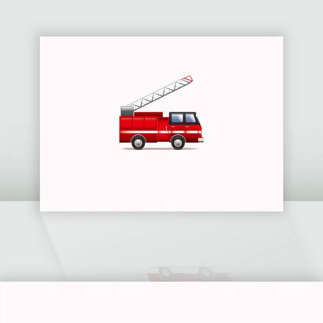 红色消防车卡通素材