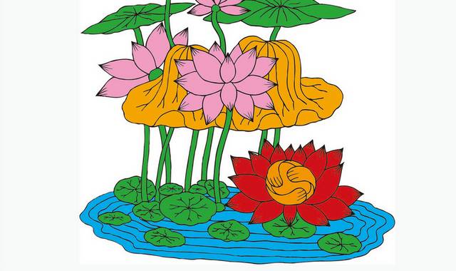 中式花刺绣素材