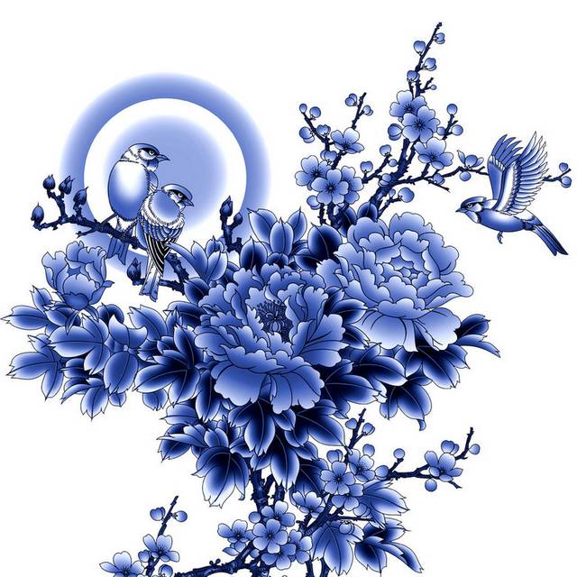 青花瓷花纹素材