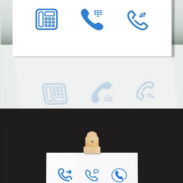  免扣蓝色扁平化简约电话图标icon