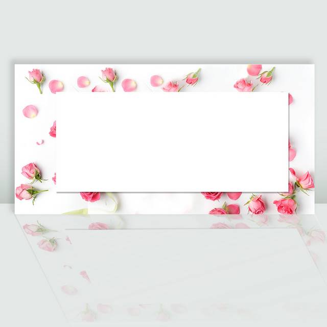 粉色玫瑰花边框图片
