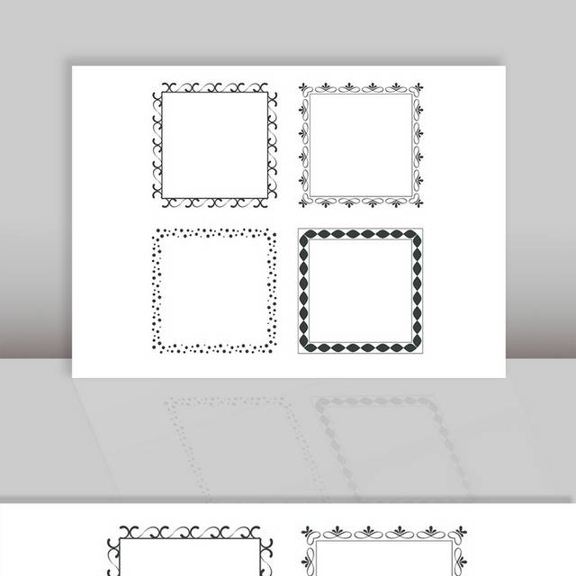 矢量正方形边框花纹