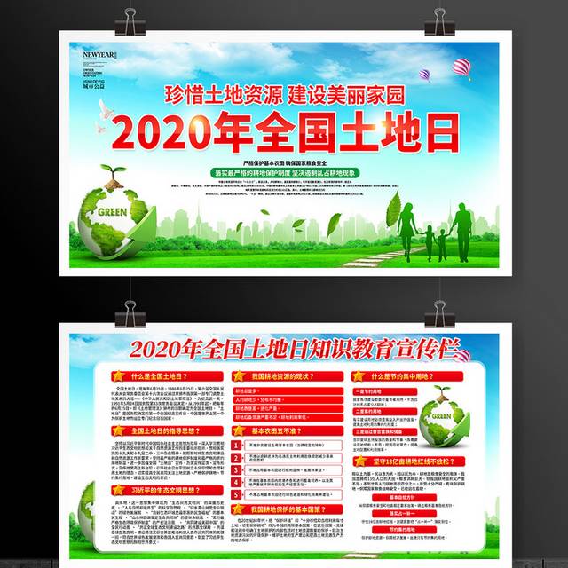 2020全国土地日宣传栏展板