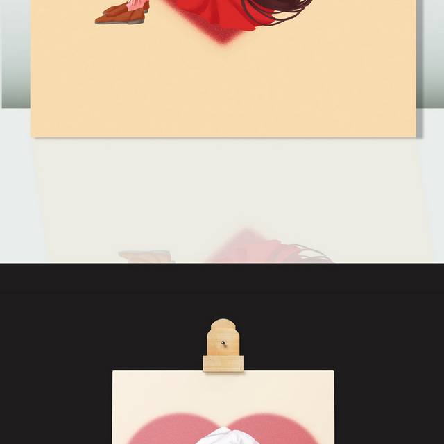 爱心情侣人物插画素材