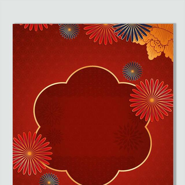 红色中国风矢量春节背景