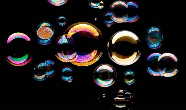 彩色透明泡泡元素