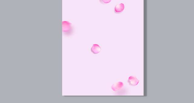 粉色花瓣纯色背景