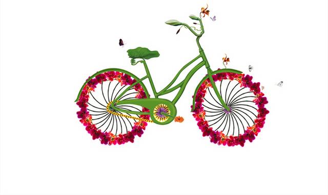 环保绿色自行车素材