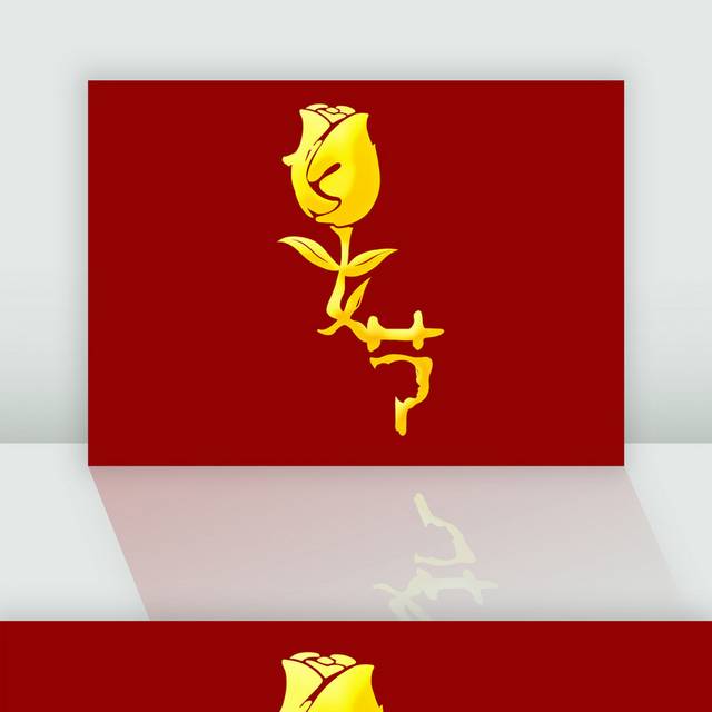 金色手绘玫瑰三八妇女节插画素材