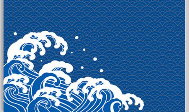 卡通海浪