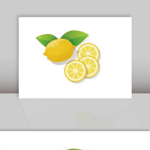 手绘柠檬和柠檬片
