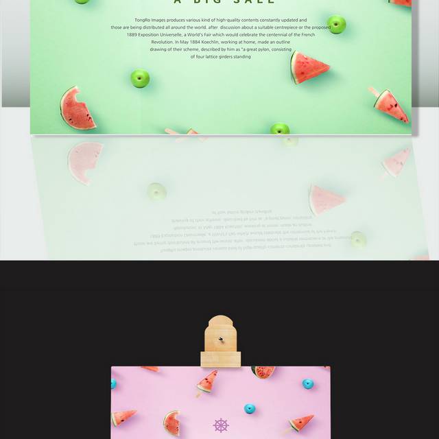 小清新西瓜清凉背景