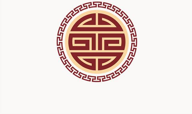 红色中式复古图案花纹