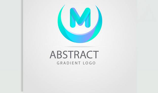 矢量渐变字母M图标logo