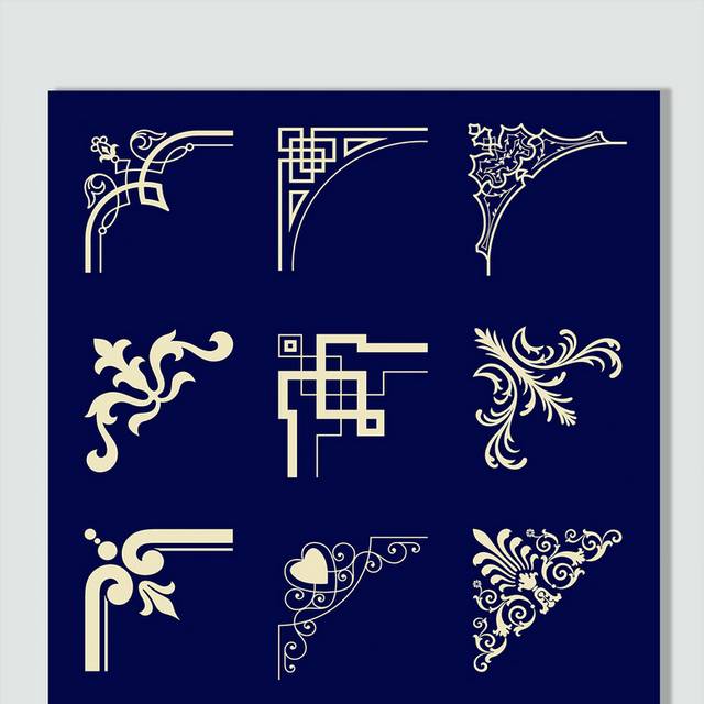 中式古典角花底纹图案
