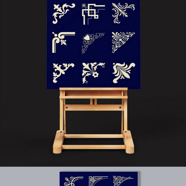 中式古典角花底纹图案