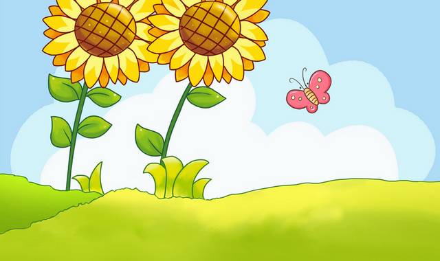 卡通手绘夏季向日葵插画