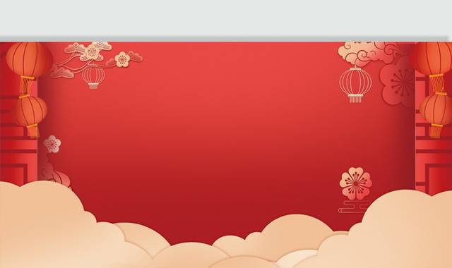 红色中国风春节背景