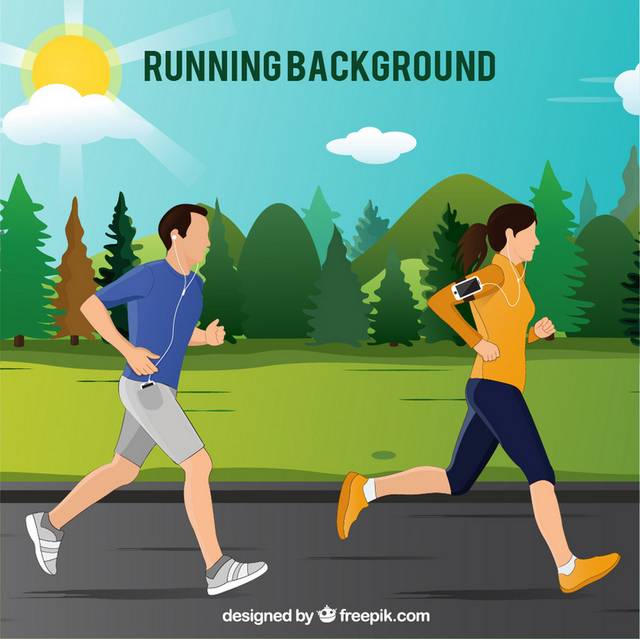 卡通跑步人物