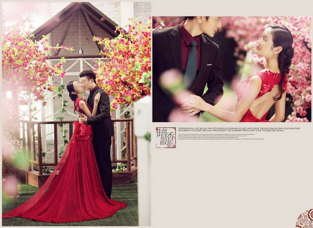 红色婚纱摄影相册素材