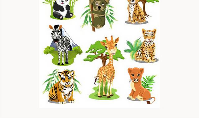 多种野生动物卡通素材