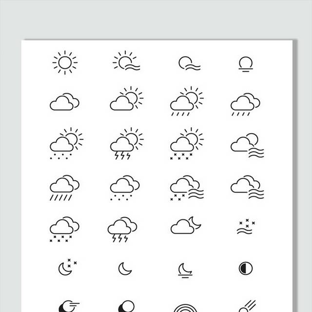 扁平化天气预报图标