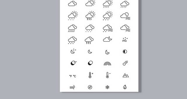 扁平化天气预报图标