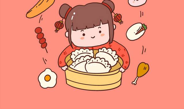 卡通美食节中国传统美食