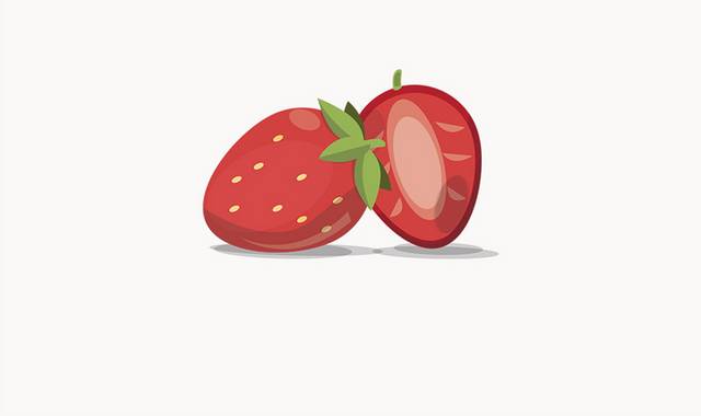 矢量卡通水果草莓